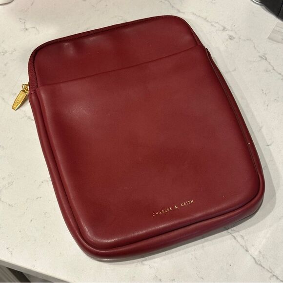 Charles & Keith Handbags - Charles & Keith Burgundy Tablet Case